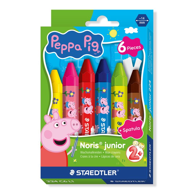 4007817179598-STAEDTLER - Noris® junior – Pack de 6 craies à la cire Peppa Pig--0