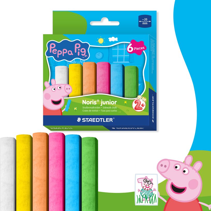 4007817179659-STAEDTLER - Noris® junior – Pack de 6 craies de trottoir Peppa Pig--9