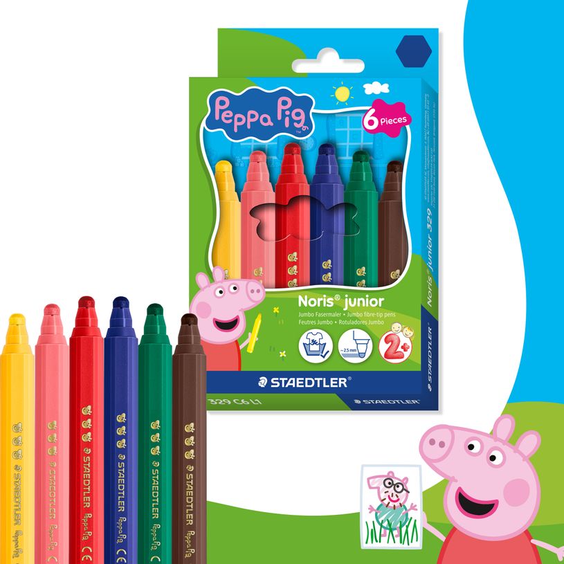 4007817179673-STAEDTLER - Noris® junior – Pack de 6 feutres de coloriage Peppa Pig--3