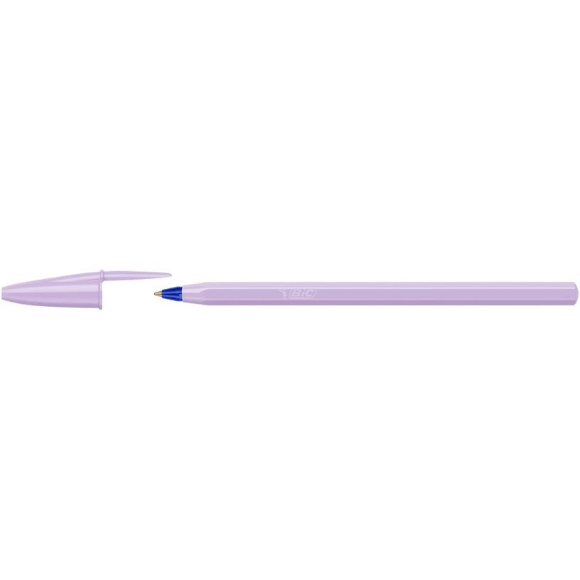 3086124135467-BIC - Stylo Bille - Cristal Pastel - Corps Violet - Encre Bleue - Moyenne--0