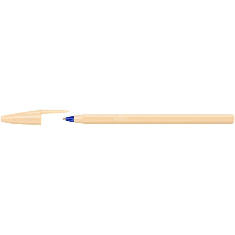 3086124135542-BIC - Stylo Bille - Cristal Pastel - Corps Orange - Encre Bleue - Moyenne--0