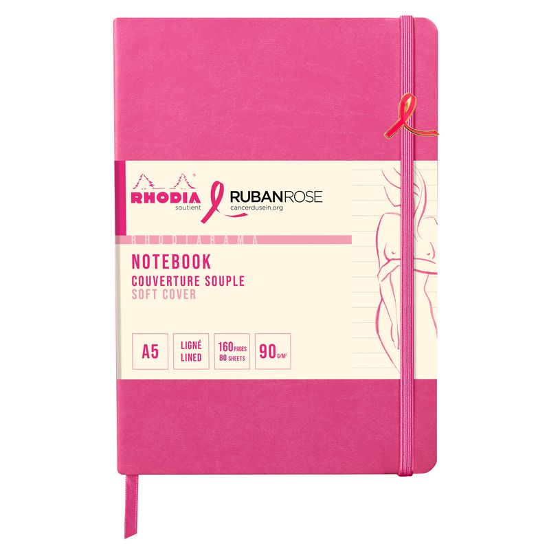 3663619252290-Rhodia - Carnet A5 ligné - 14,8 x 21 cm - Fuchsia--0