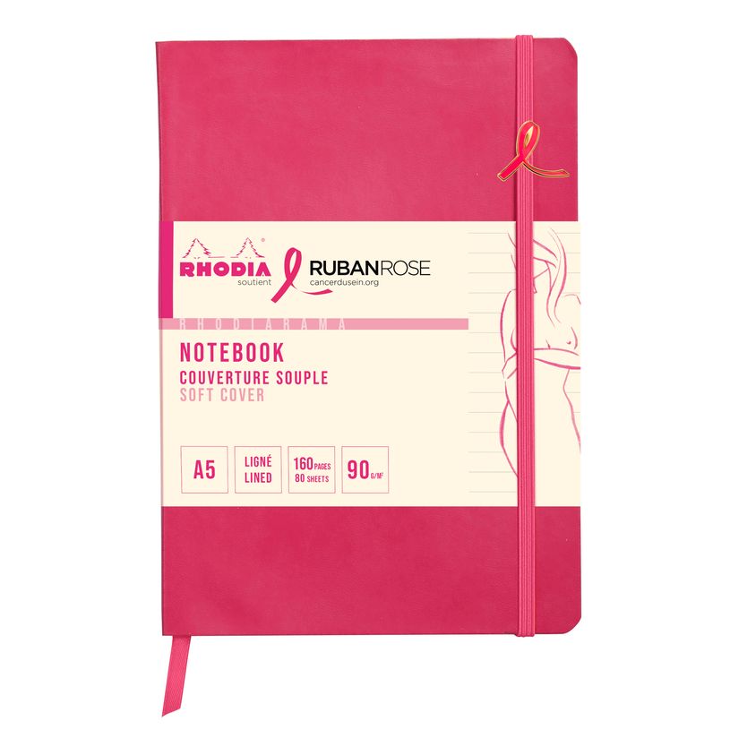 3663619252306-Rhodia - Carnet A5 ligné - 14,8 x 21 cm - Framboise--0
