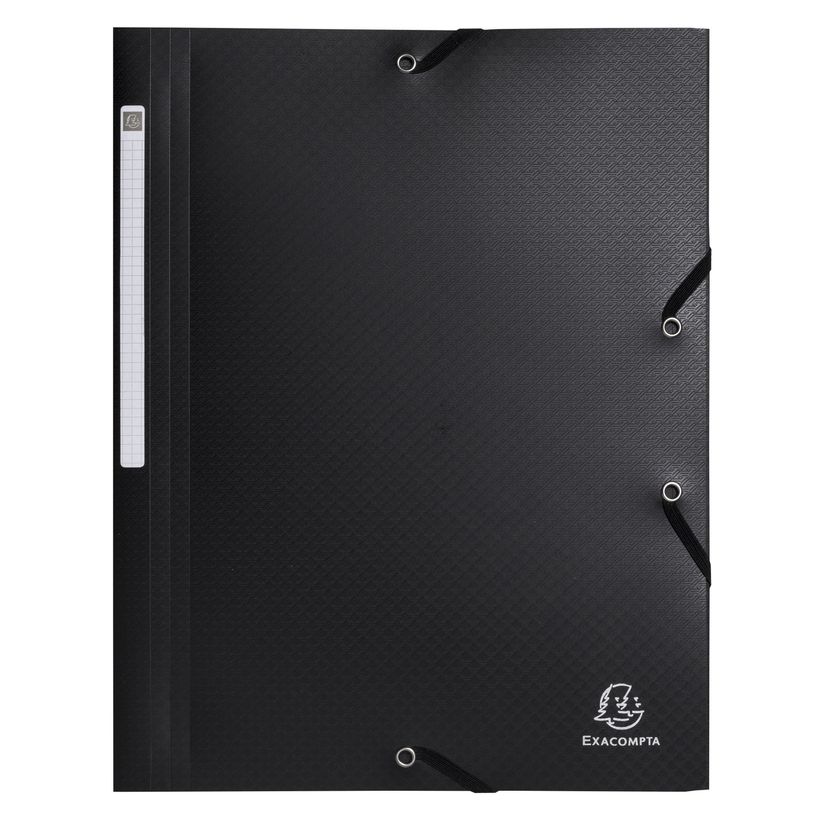 3130630557012-Carpeta con gomas Exacompta Opak A4 de polipropileno reciclado negro--0