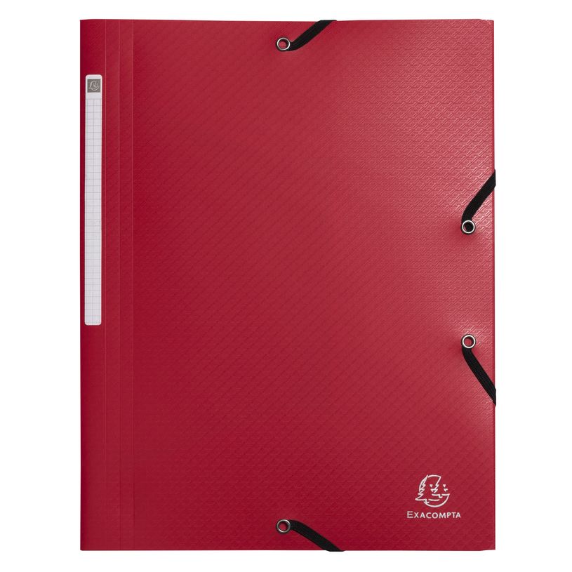 3130630557050-Carpeta con gomas Exacompta Opak A4 de polipropileno reciclado roja--0