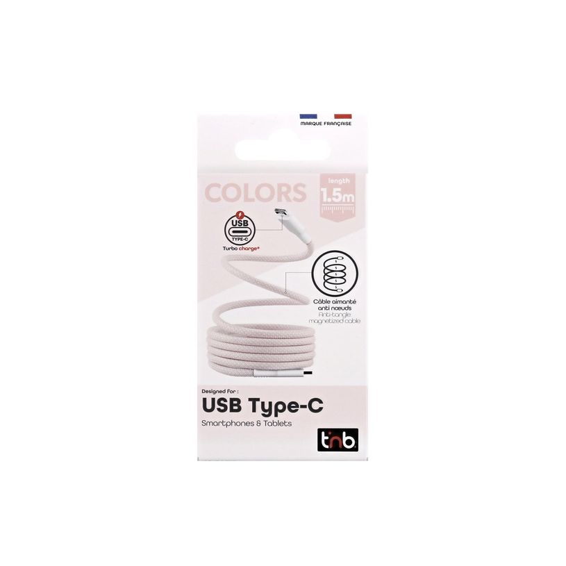 3303170118221-T'nB - Câble USB-C (M) pour USB-C (M) - 1.5 m - rose--2