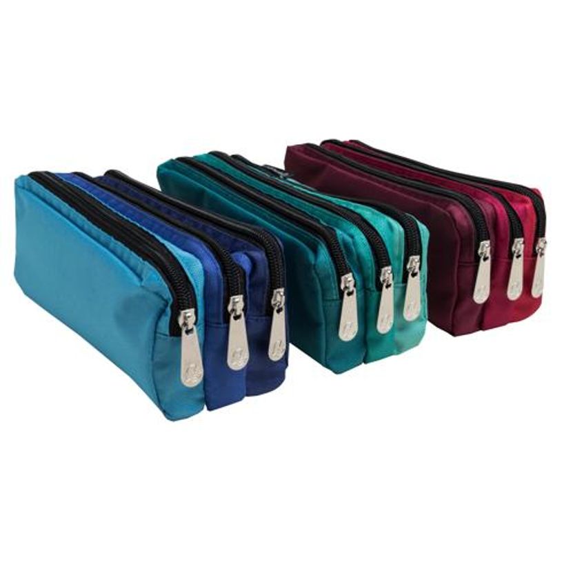 3130630529507-Exacompta - Trousse rectangle - 3 compartiments - coloris assortis--0