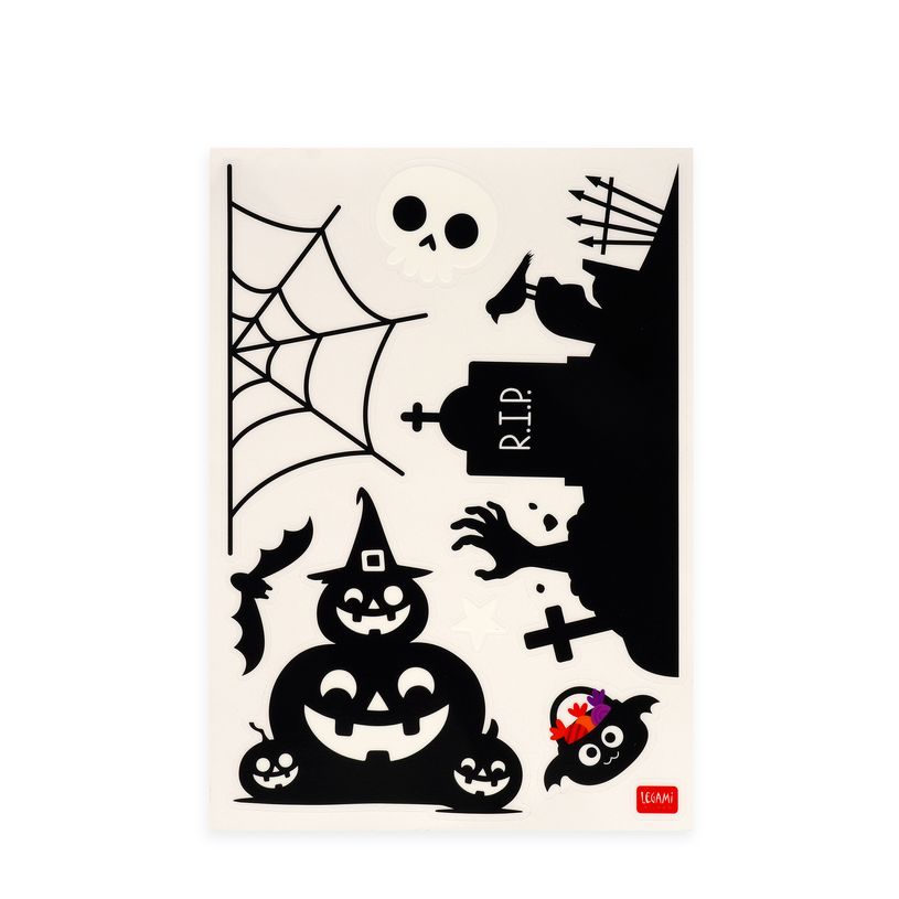 8052694147716-LEGAMI - Set de 40 Autocollants Électrostatiques pour Fenêtre Halloween--3