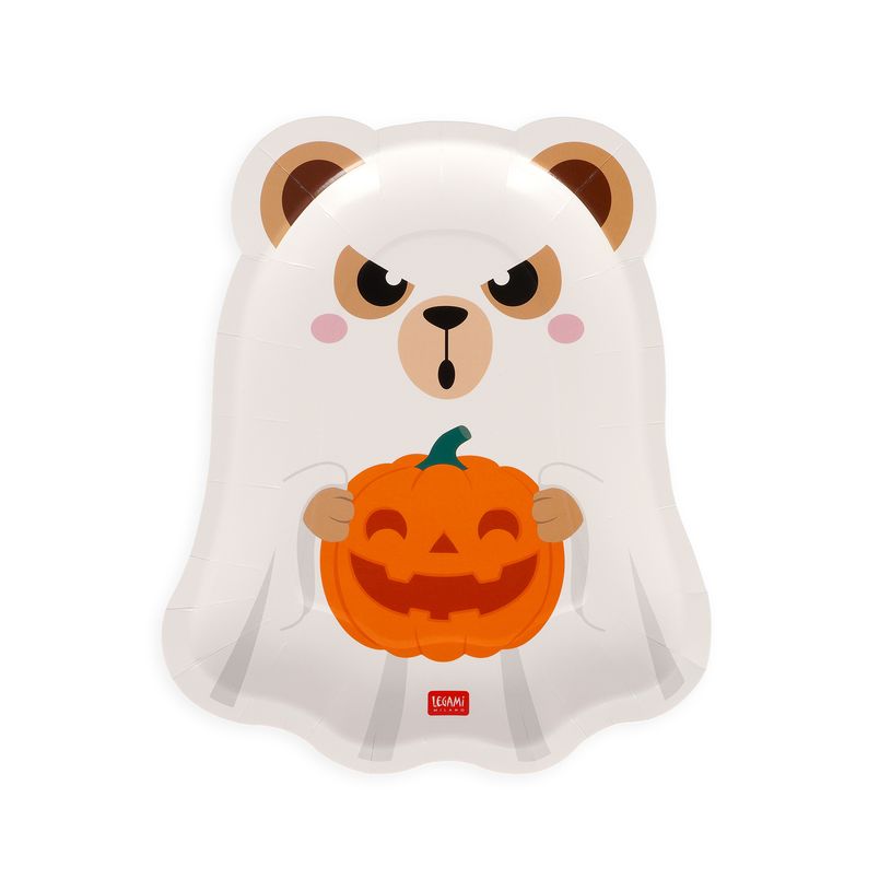 8052694146467-LEGAMI - Set de 8 Assiettes en Carton Teddy Ghost--0