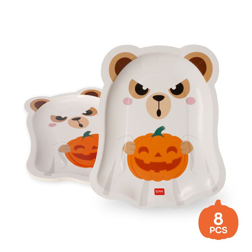 8052694146467-LEGAMI - Set de 8 Assiettes en Carton Teddy Ghost--1