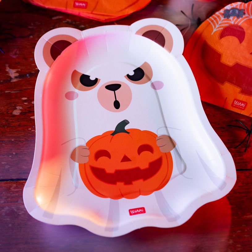 8052694146467-LEGAMI - Set de 8 Assiettes en Carton Teddy Ghost--2