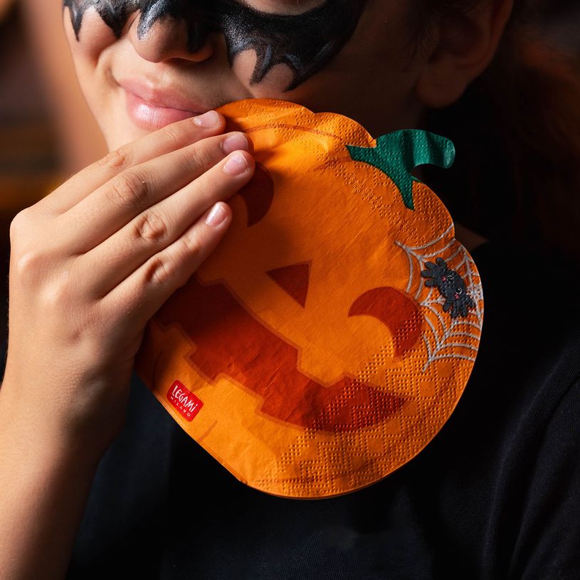 8052694146450-LEGAMI - Set de 16 Serviettes en Papier Pumpkin--3