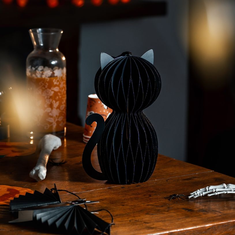 8052694143176-LEGAMI - Décoration d'Halloween en Nid d'Abeille Kitty Black--5