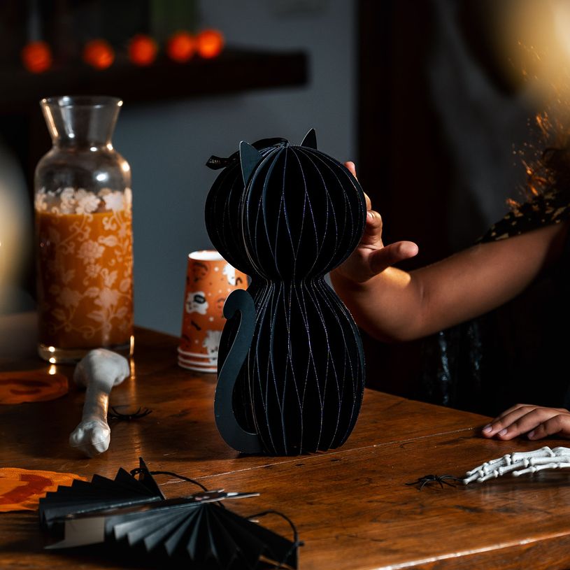 8052694143176-LEGAMI - Décoration d'Halloween en Nid d'Abeille Kitty Black--6