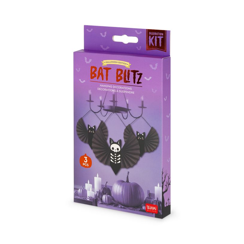 8052694146481-LEGAMI - Set de 3 Décorations en Papier à Suspendre Bat--6