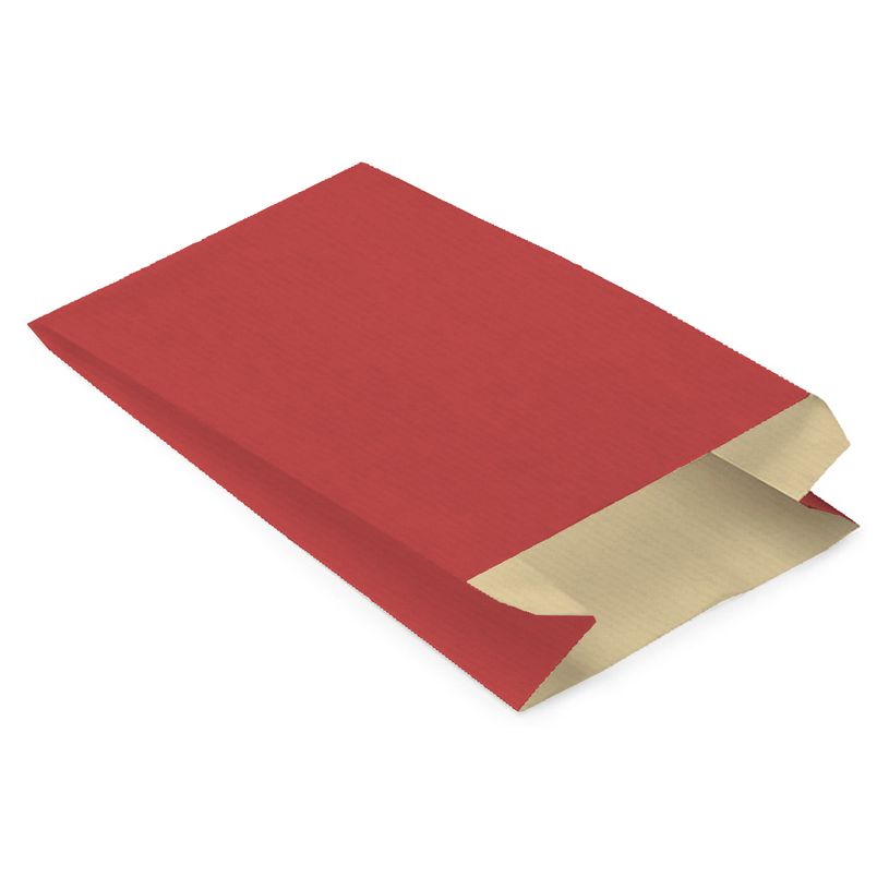3700030075821-250 Pochettes kraft - sans soufflet - 12 cm x 20 cm - rouge--0