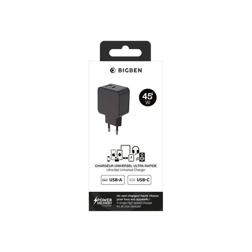 3571211551140-BIGBEN Connected - Adaptateur secteur GaN - 45 watt - 2 connecteurs de sortie (USB-C, USB)-P_405274084_4-3