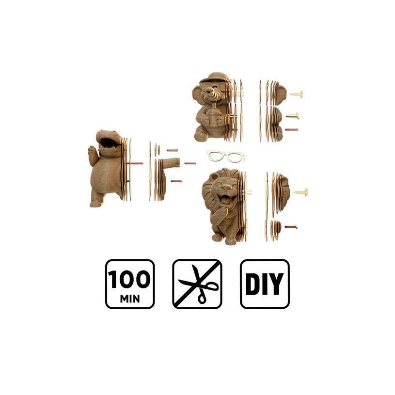 4820191135093-CARTONIC - SAFARI TRIO - puzzle 3D - 267 pièces-P_405274856_9-12