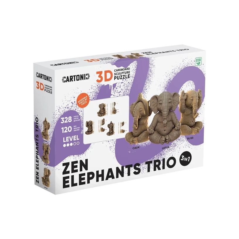 4820191135369-CARTONIC - ZEN ELEPHANTS TRIO - puzzle 3D - 328 pièces-P_405274861_11-10