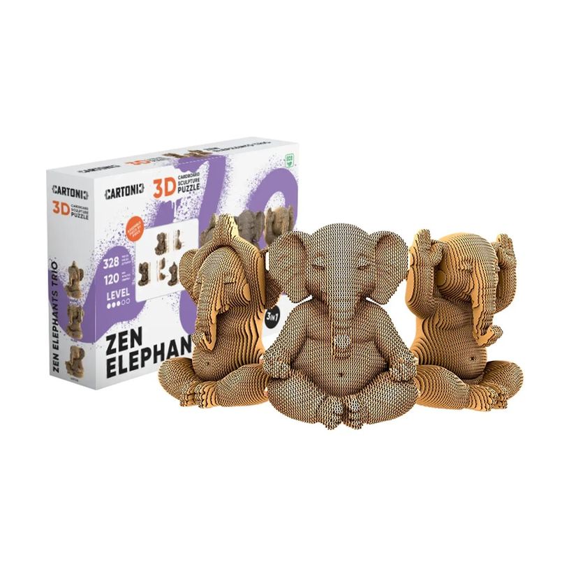 4820191135369-CARTONIC - ZEN ELEPHANTS TRIO - puzzle 3D - 328 pièces-P_405274861_9-9