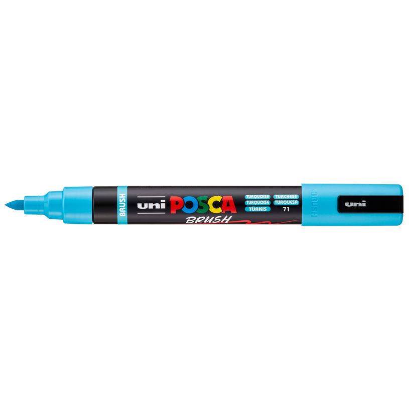 4902778353554-Posca - Marqueur peinture pointe brush moyenne - turquoise--0