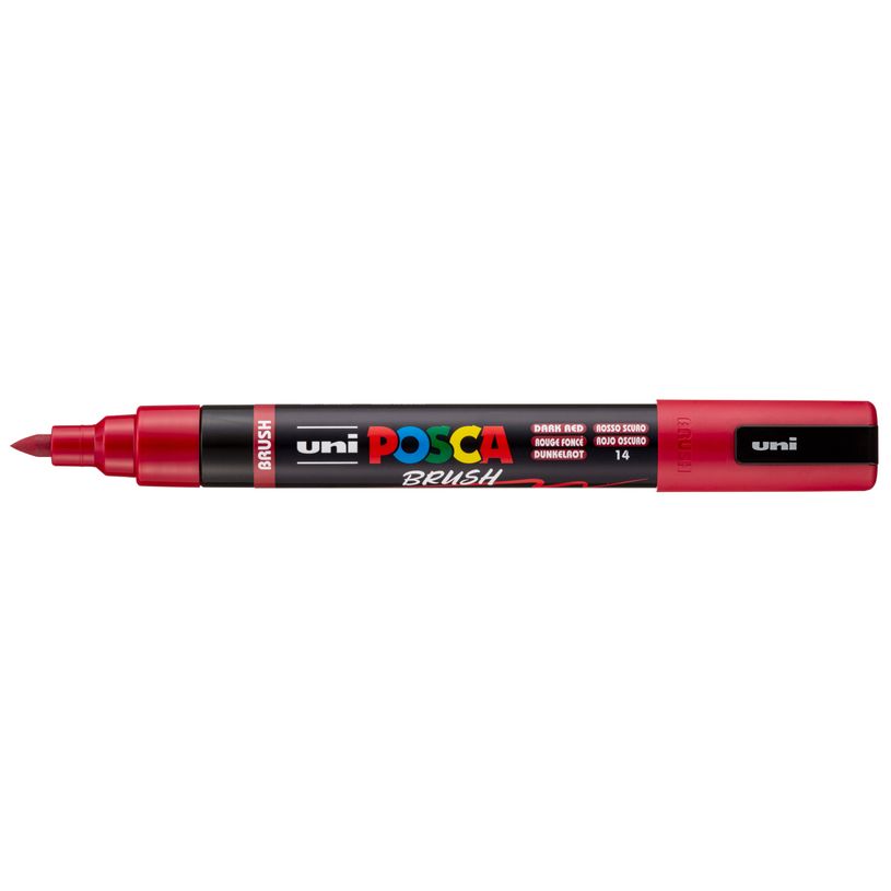 4902778353493-Posca - Marqueur peinture pointe brush moyenne - rouge foncé--0
