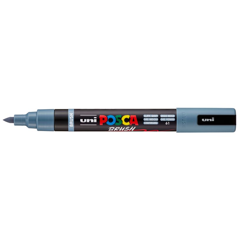 4902778353622-Posca - Marqueur peinture pointe brush moyenne - gris ardoise--0