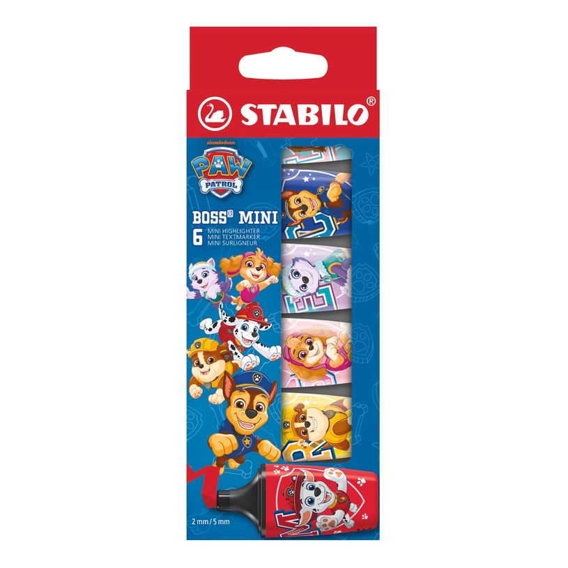 4006381631693-STABILO BOSS MINI Pat' Patrouille - Surligneur - Étui de 6--0