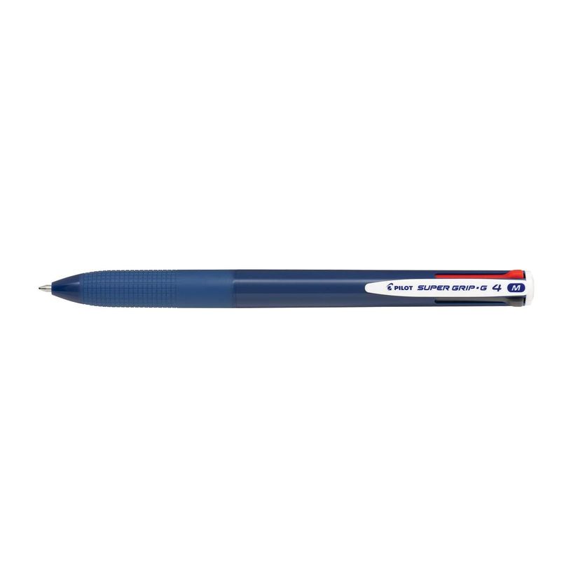4902505580871-Stylo bille 4 couleurs Pilot super Grip corps bleu--0