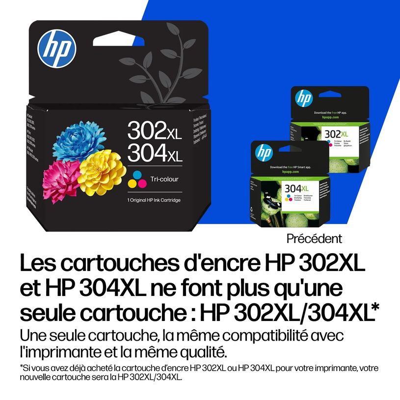 0199764139634-HP 302XL/304XL - 3 couleurs - cartouche d'encre originale--1