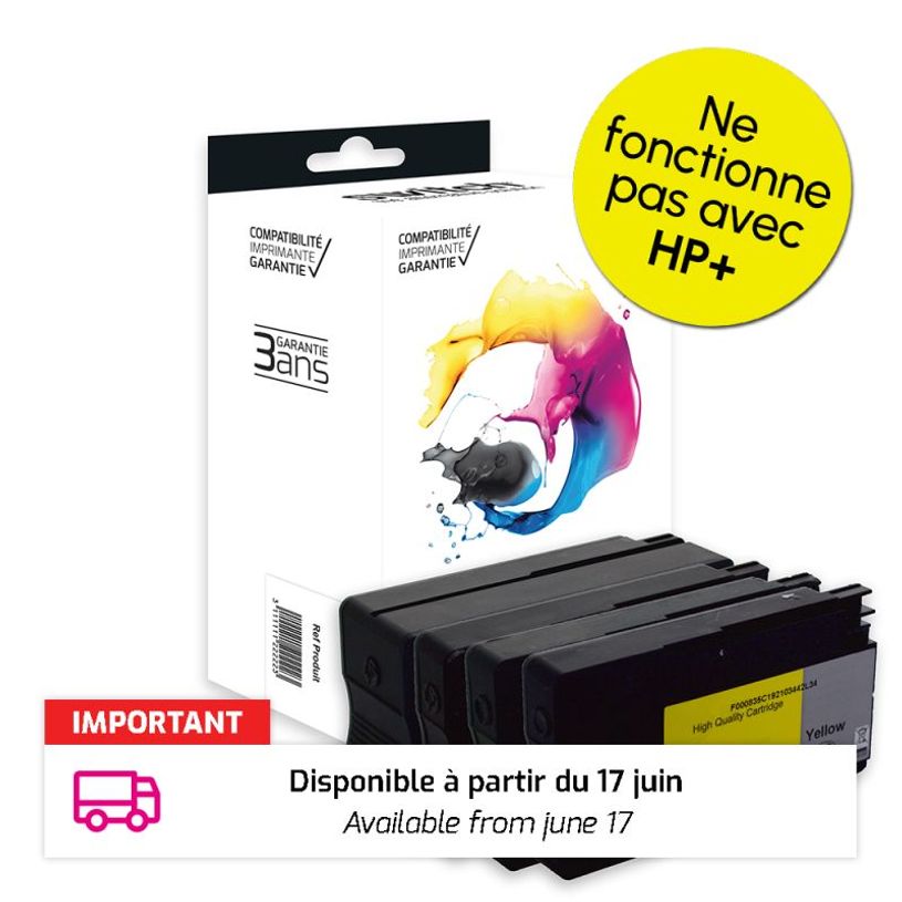 3701645561174-Cartouche compatible HP 937e - Pack de 2 - noir, cyan, magenta, jaune - Switch--0