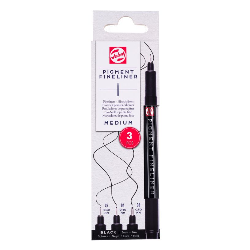 8712079532758-Set Talens Pigment Fineliner Medium con 3 rotuladores calibrados negros--0