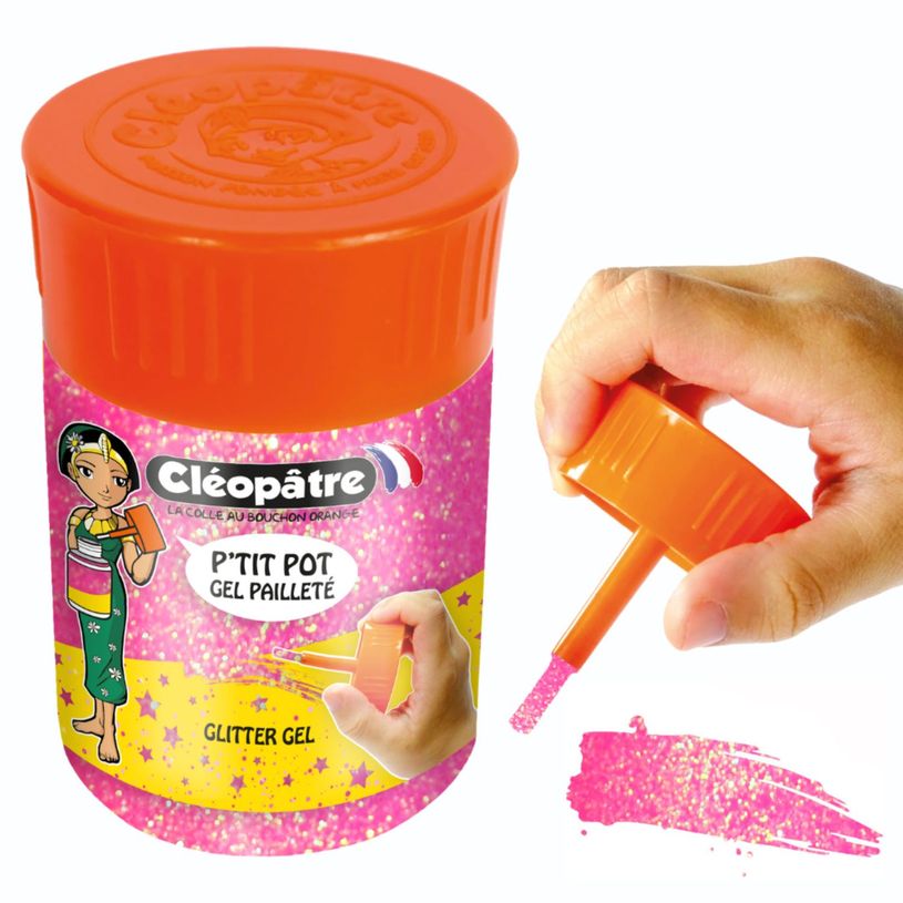 3134725024892-Cléopâtre - Gel Pailleté - Rose Néon - 50 ml - Effet Brillant--0