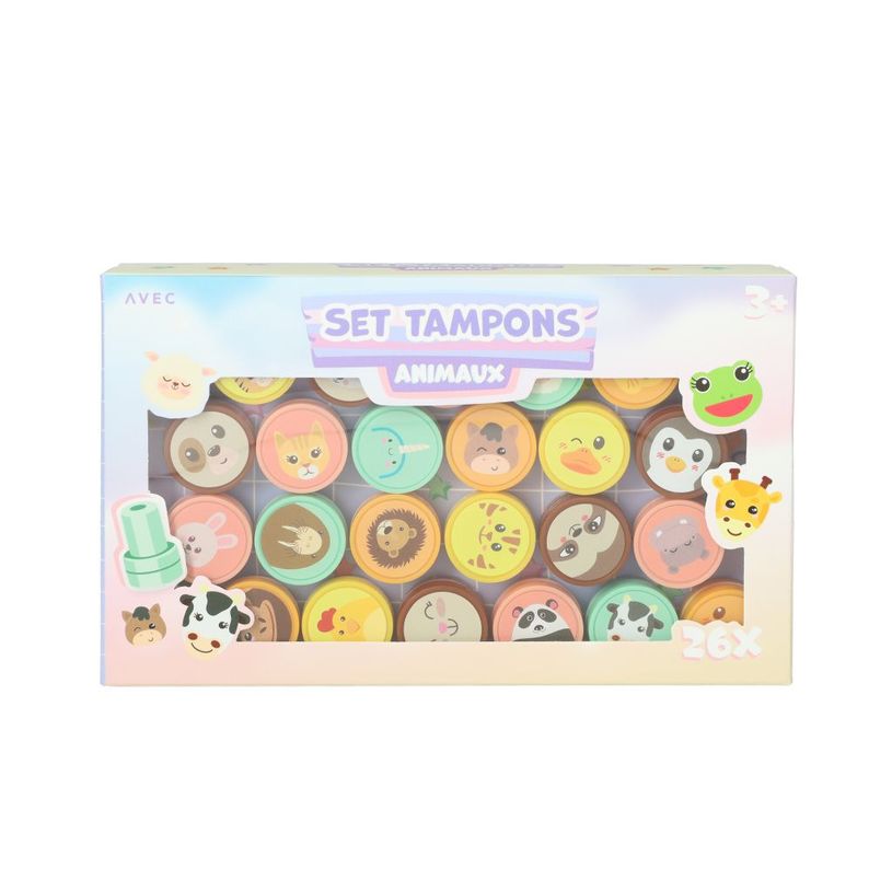 8715275599235-SET 26 Tampons Pré-encrés Animaux--0