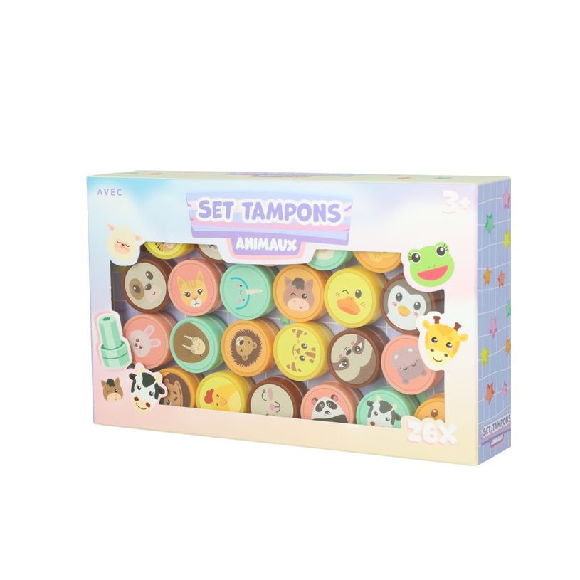 8715275599235-SET 26 Tampons Pré-encrés Animaux--1