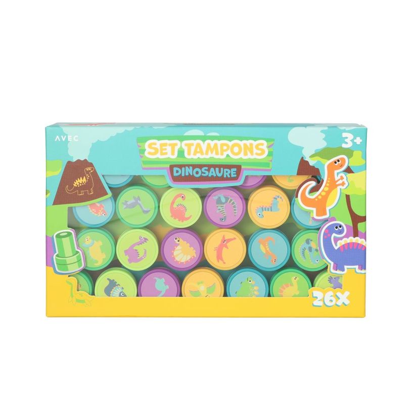 8715275599303-SET 26 Tampons Pré-encrés Dinosaures--0