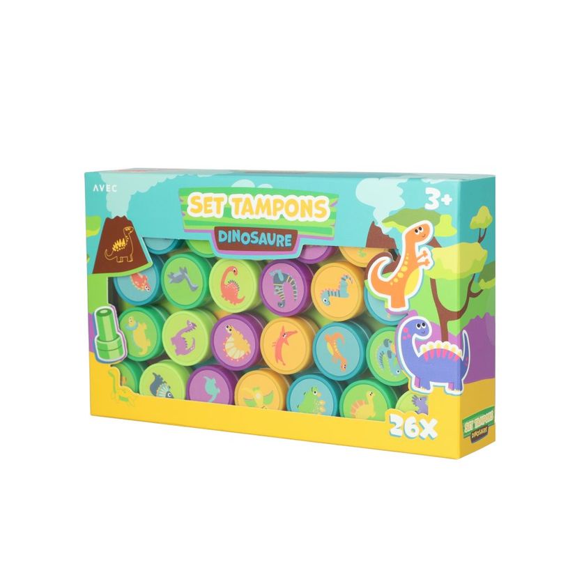 8715275599303-SET 26 Tampons Pré-encrés Dinosaures--1