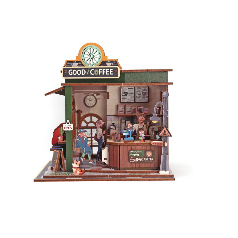 3532436510725-Graine Créative - Scène 3D Lumineuse en Bois Coffee Shop - À monter - Piles non incluses--0
