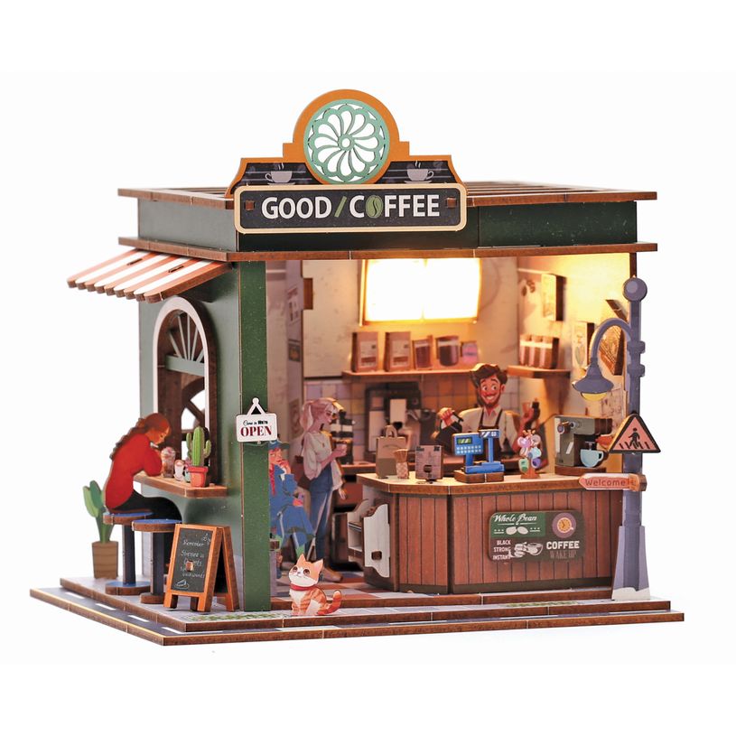 3532436510725-Graine Créative - Scène 3D Lumineuse en Bois Coffee Shop - À monter - Piles non incluses--1