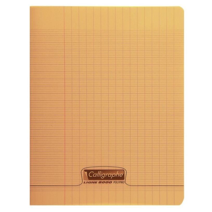 3210330181080-Calligraphe 8000 - Cahier polypro 17 x 22 cm - 48 pages - grands carreaux (Seyes) - orange--0