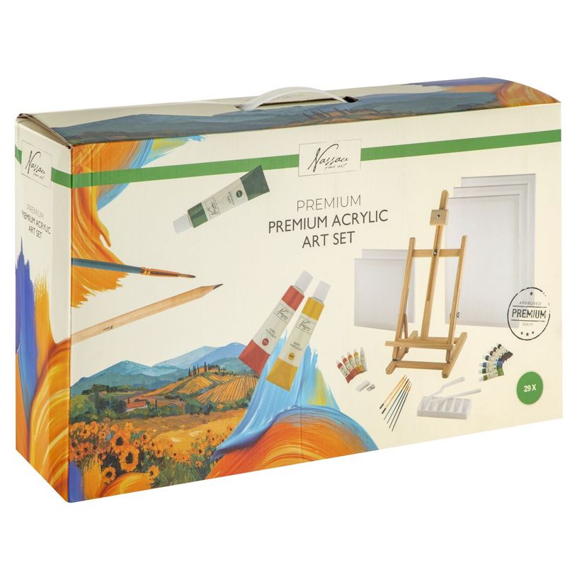 8715427172941-Kit peinture acrylique avec chevalet - 29 pièces - Set artistique--0