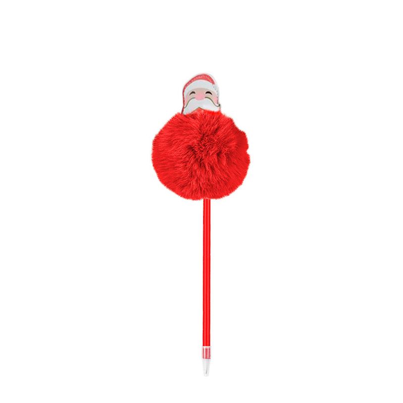 3135252735008-Viquel  - Stylo Bille Noël Pompon Mousse – Disponible dans différentes couleurs--0