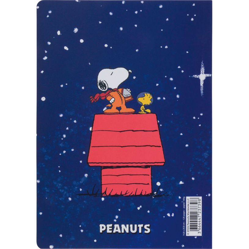 3664447237398-Peanuts - Carnet A5 Souple Ligné Illustré - Espace - 128 Pages--1