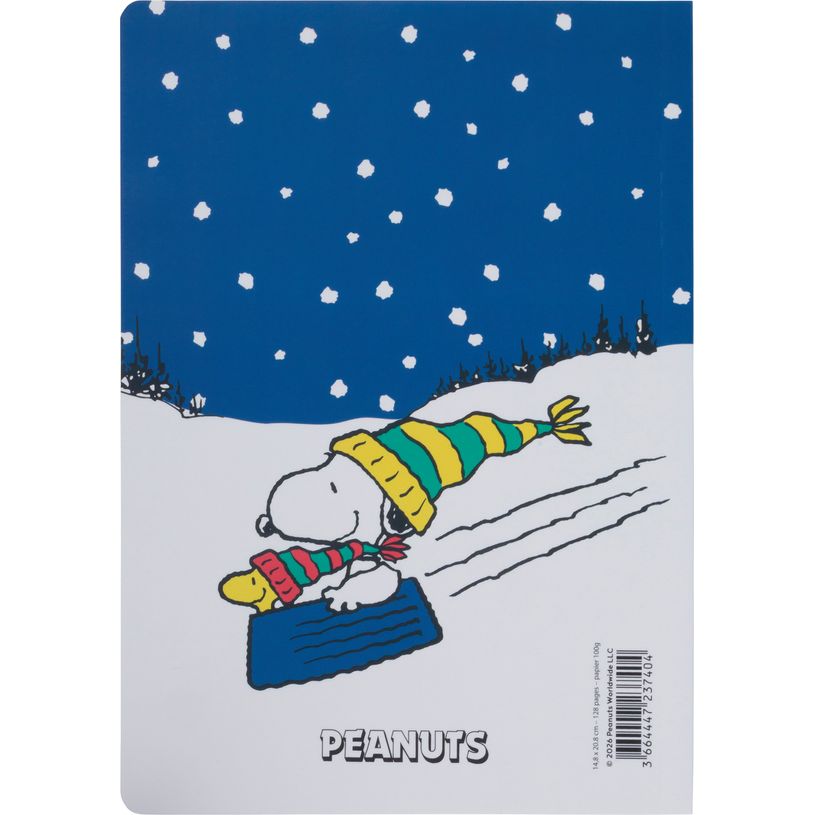 3664447237404-Peanuts - Carnet A5 Souple Ligné Illustré - La Neige - 128 Pages--0