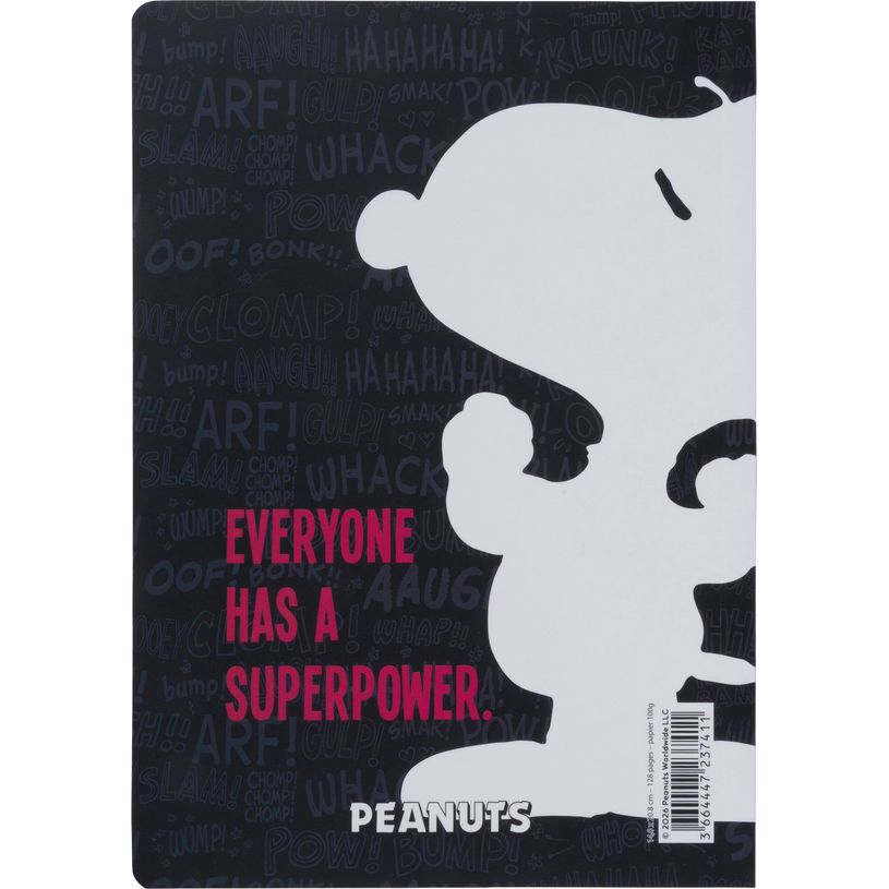 3664447237411-Peanuts - Carnet A5 Souple Ligné Illustré - Super-Héros - 128 Pages--0