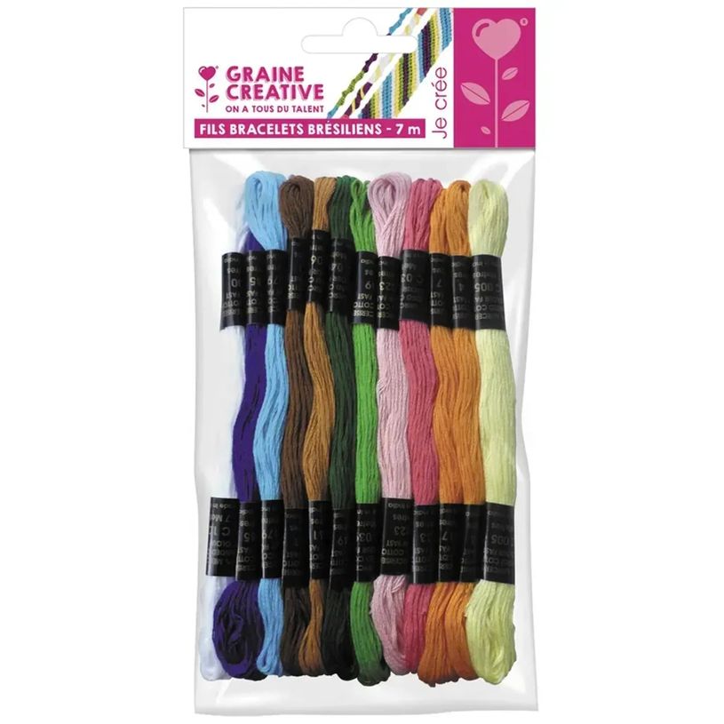 3532432050041-Graine Créative - Fil de coton bracelets brésiliens - Nature 7 m Lot de 12 échevettes-P_405279935_2-1