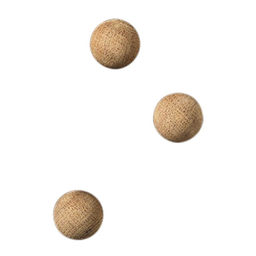 5708573203204-Naga Blist Aimants Bois - Lot de 3 aimants boule en chêne, diamètre 2 cm--0