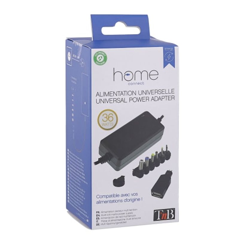 3303170103487-T'nB Alimentation universelle 36W 5-15V - Chargeur secteur multi-tension noir--0