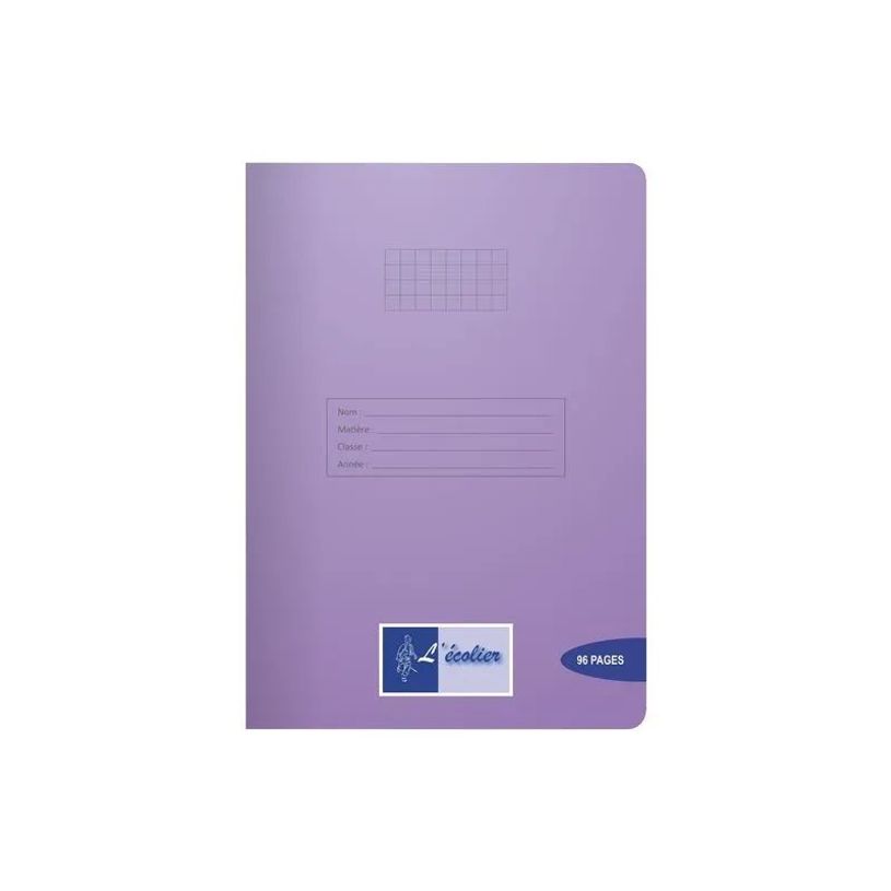3700475445548-L'Écolier Cahier A4 (21x29,7cm) 96 pages Seyès PP 90g - Violet--0