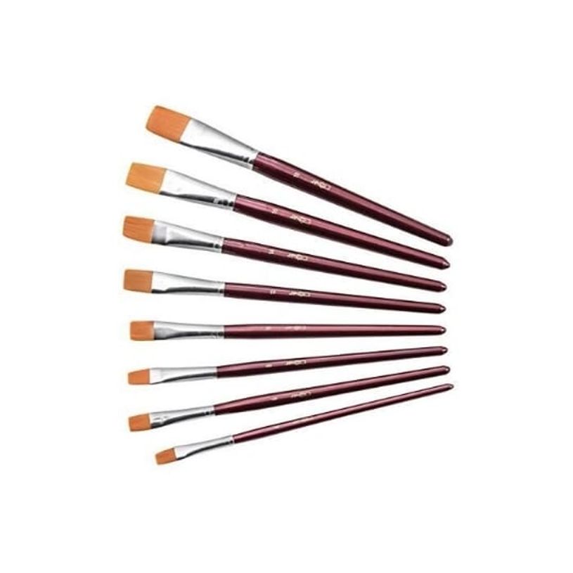 3701254707024-JPC Créations Pinceau brosse poils synthétiques N°18 manche bois - Ocre jaune--0